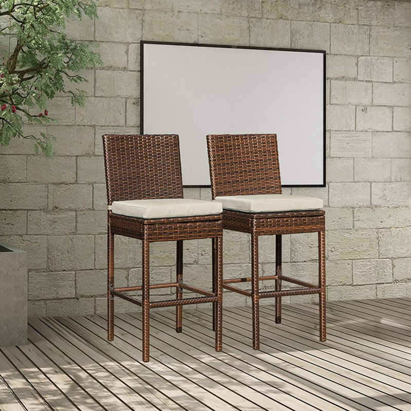 Lark Manor Adelfo 29.9" Padded Patio Bar Stool BestFurnitureSet